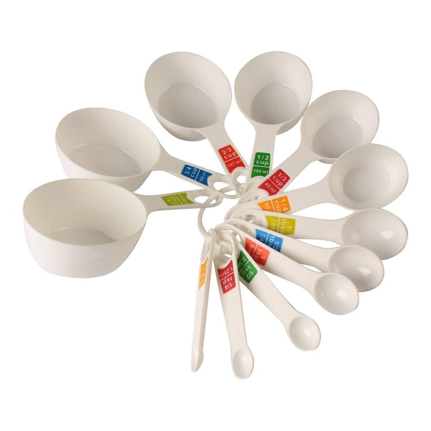 Measuring Cups And Spoons 12Pcs Set Plastic Colorfull