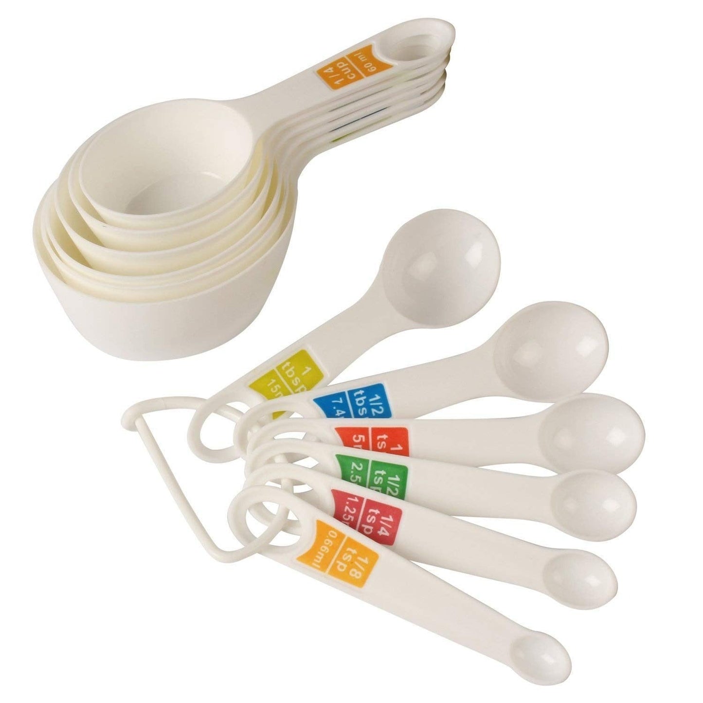 Measuring Cups And Spoons 12Pcs Set Plastic Colorfull