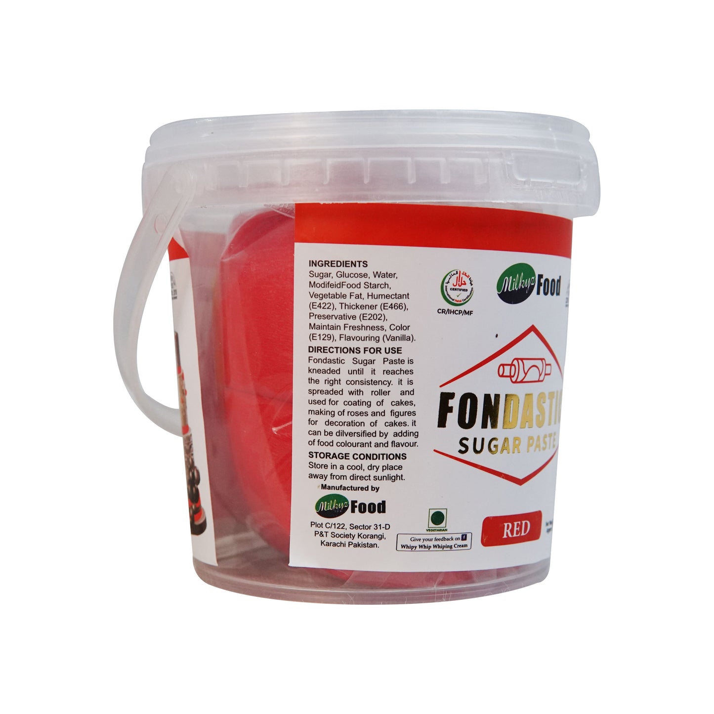 Milkyz Food Fondastic Red Fondant Sugar Paste 500gm