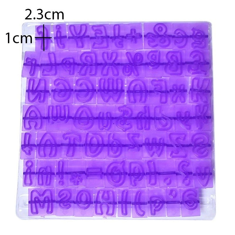 64-Piece Plastic Upper & Lowercase Alphabet with Symbols Cutter Set