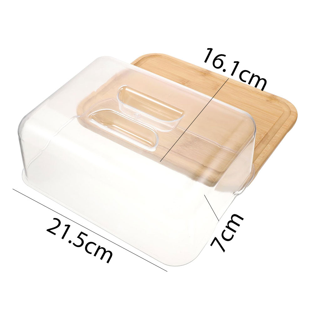 Rectangle Plastic Cake Cover With Wooden Base