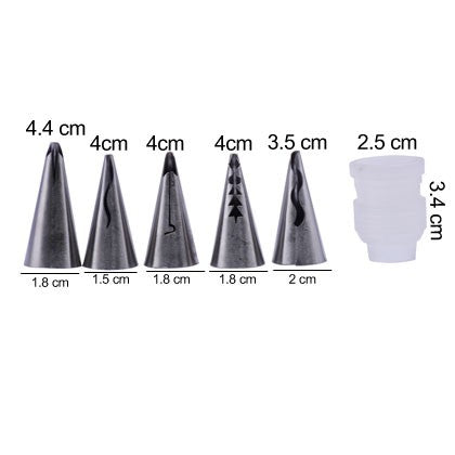 6Pcs Nozzle Set Stainless Steel With Plastic Coupler