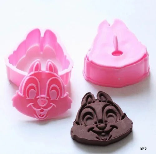Rabbit Face Cookie Plunger Cutter 2Pcs Set Plastic