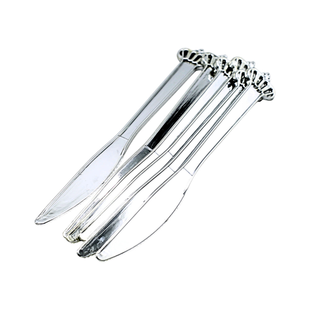 Party Goods Crown Knife 6Pcs Set Silver