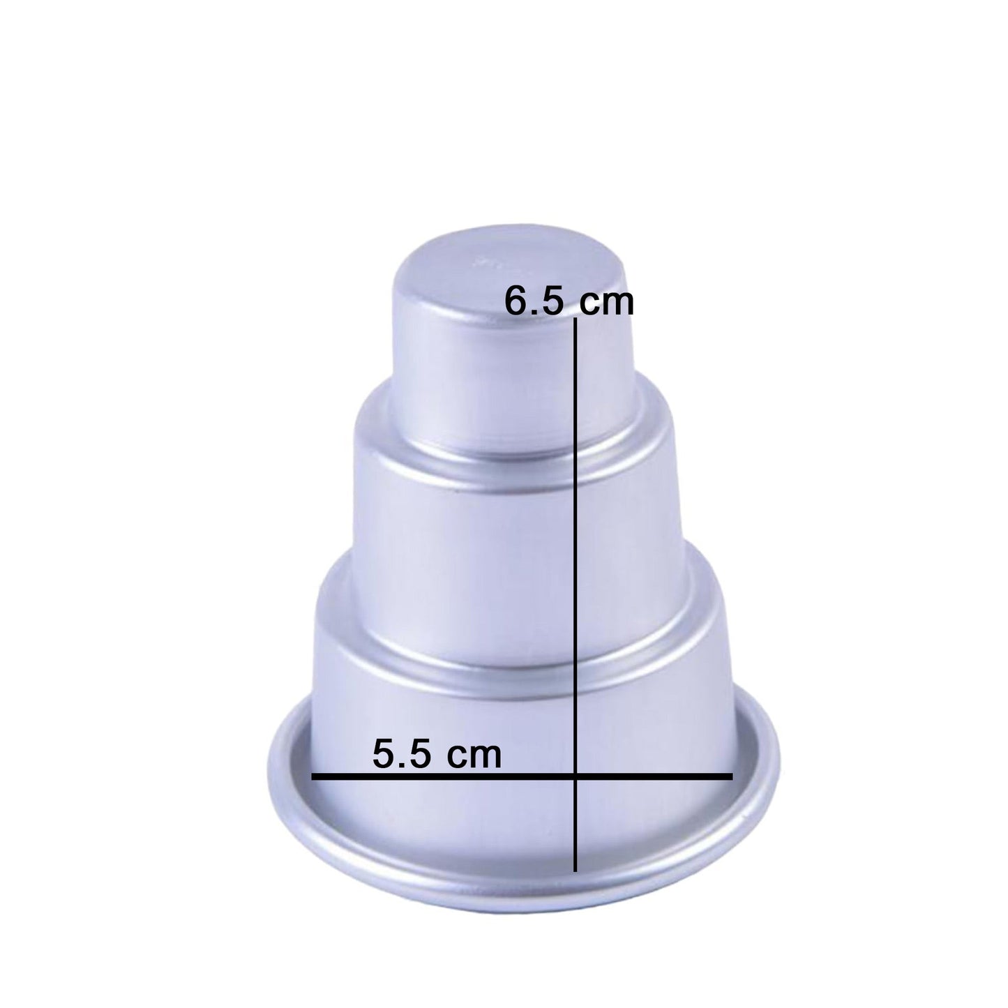 Mini 3 Tier Cake Shape Baking Mold Aluminium Small 6.5cm