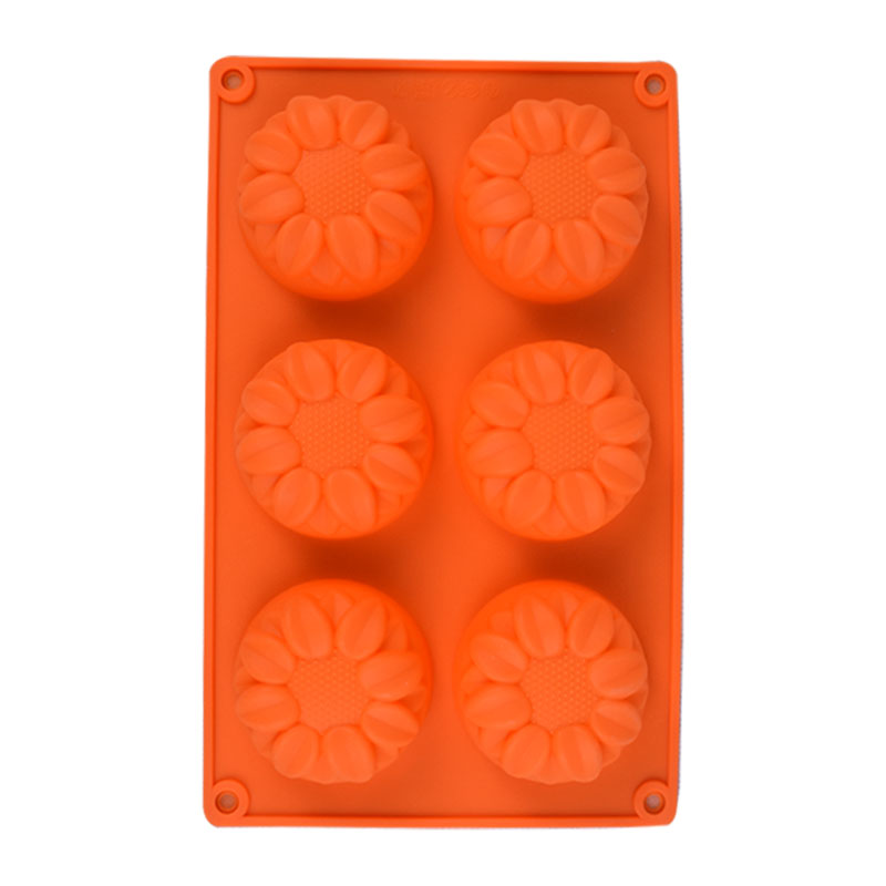 8 Petal Sunflower Silicone Soap & Baking Mold 6 Cavity