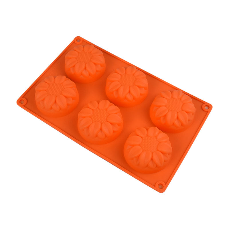 8 Petal Sunflower Silicone Soap & Baking Mold 6 Cavity