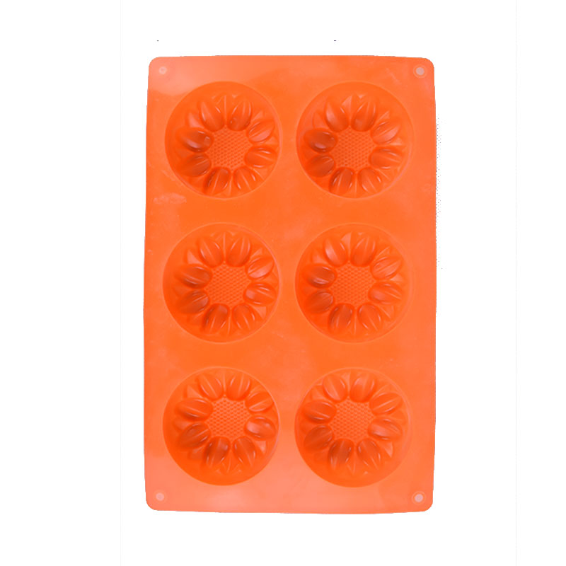 8 Petal Sunflower Silicone Soap & Baking Mold 6 Cavity