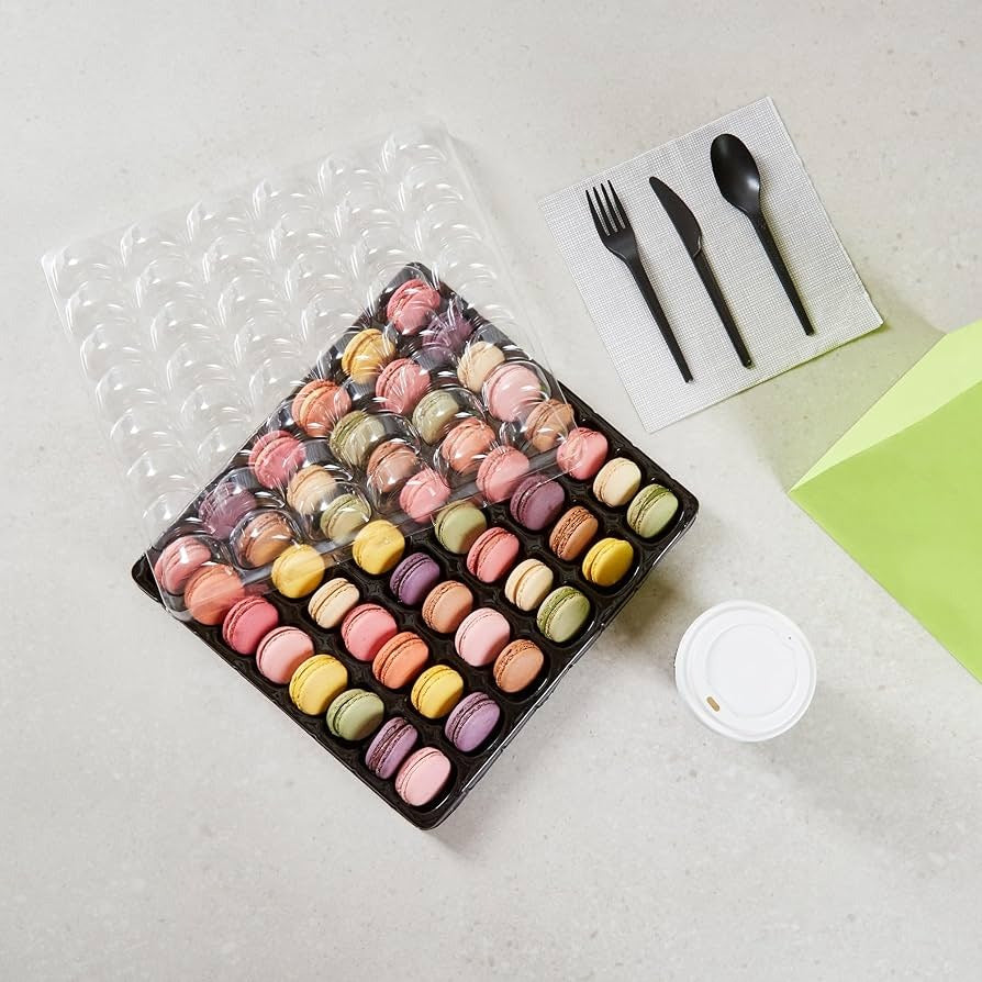 Plastic Macaron Chocolate Container 40 Cavity 2Pcs Set