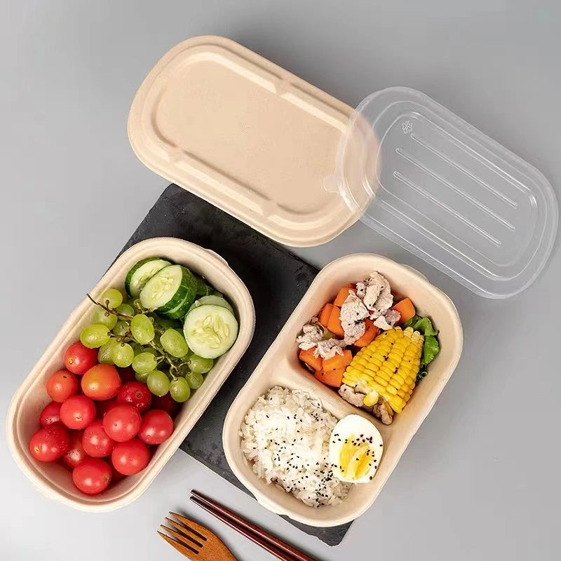 Sugarcane Bagasse Oval Lunch Box 750ml