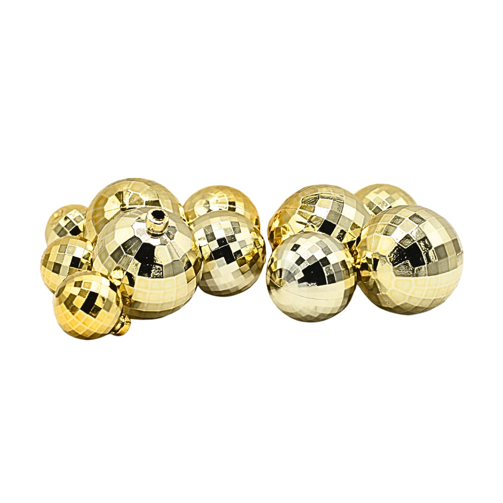 Artificial Vintage Golden Ball Cake Topper 12Pcs Set