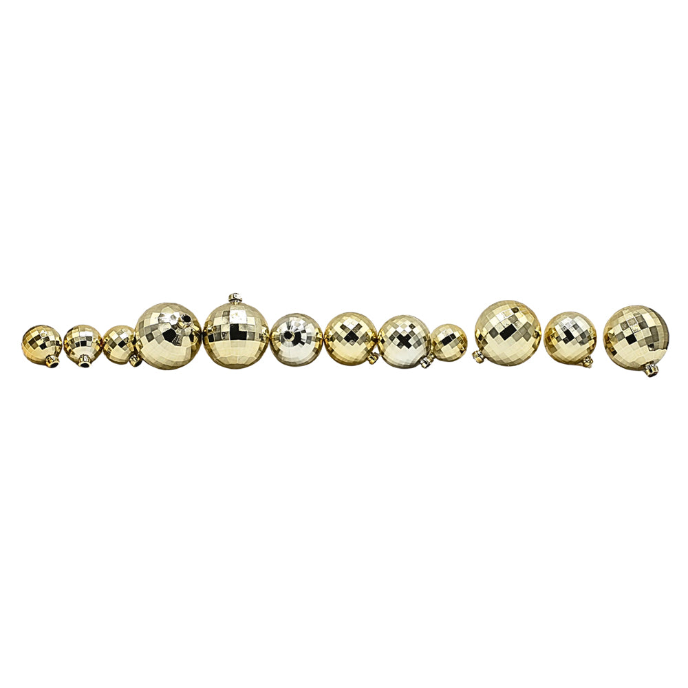 Artificial Vintage Golden Ball Cake Topper 12Pcs Set