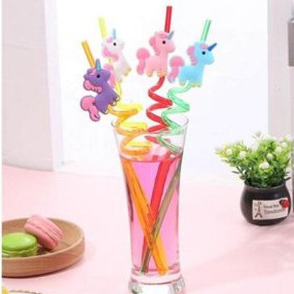Acrylic Fruit Spiral Straws Colorful