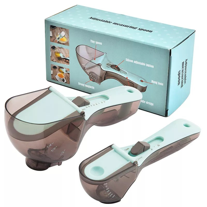 Adjustable Measuring Spoon 2Pcs Set Plastic