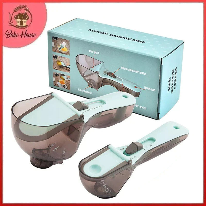 Adjustable Measuring Spoon 2Pcs Set Plastic