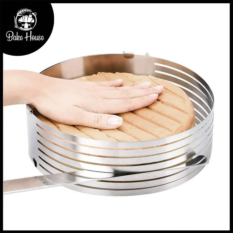 Adjustable (24-30cm) Cake Leveler Layer Slicer Ring Steel
