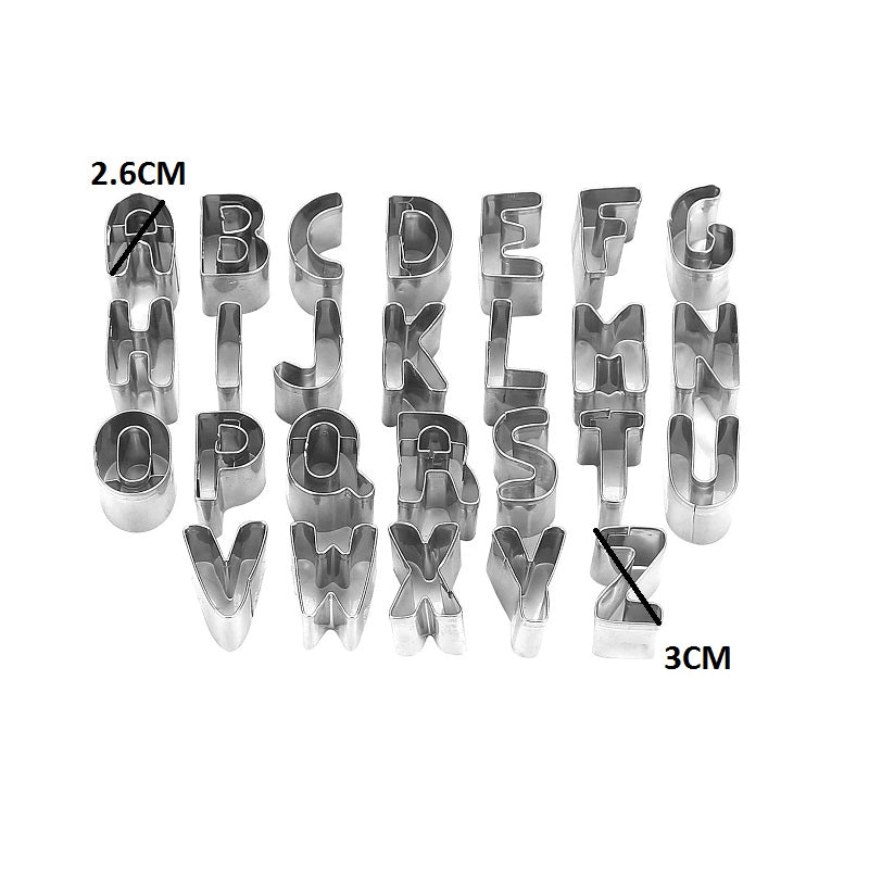 Alphabet ABC Cookies Cutter Set Stainless Steel