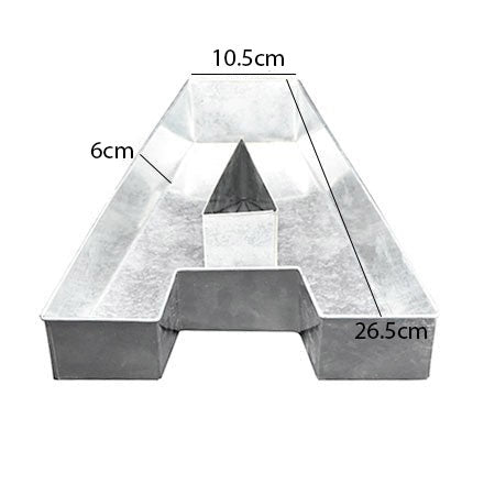 Alphabet Cake Baking Mold Silver Tin (A)