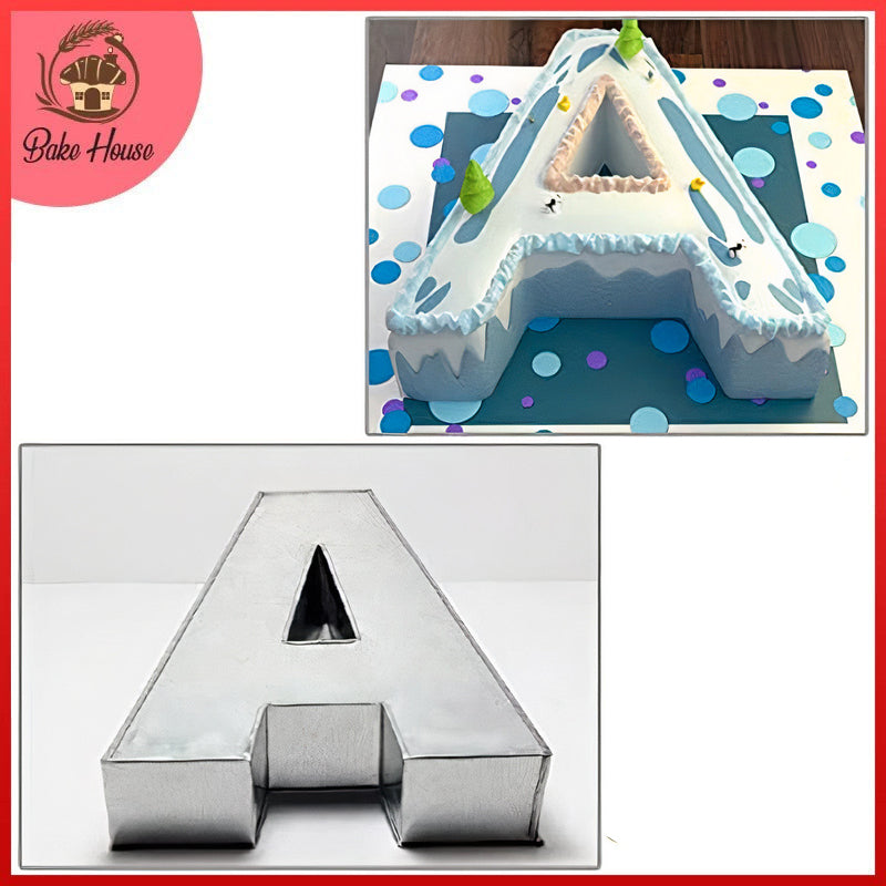 Alphabet Cake Baking Mold Silver Tin (A)