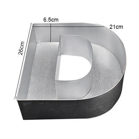 Alphabet Cake Baking Mold Silver Tin (D)