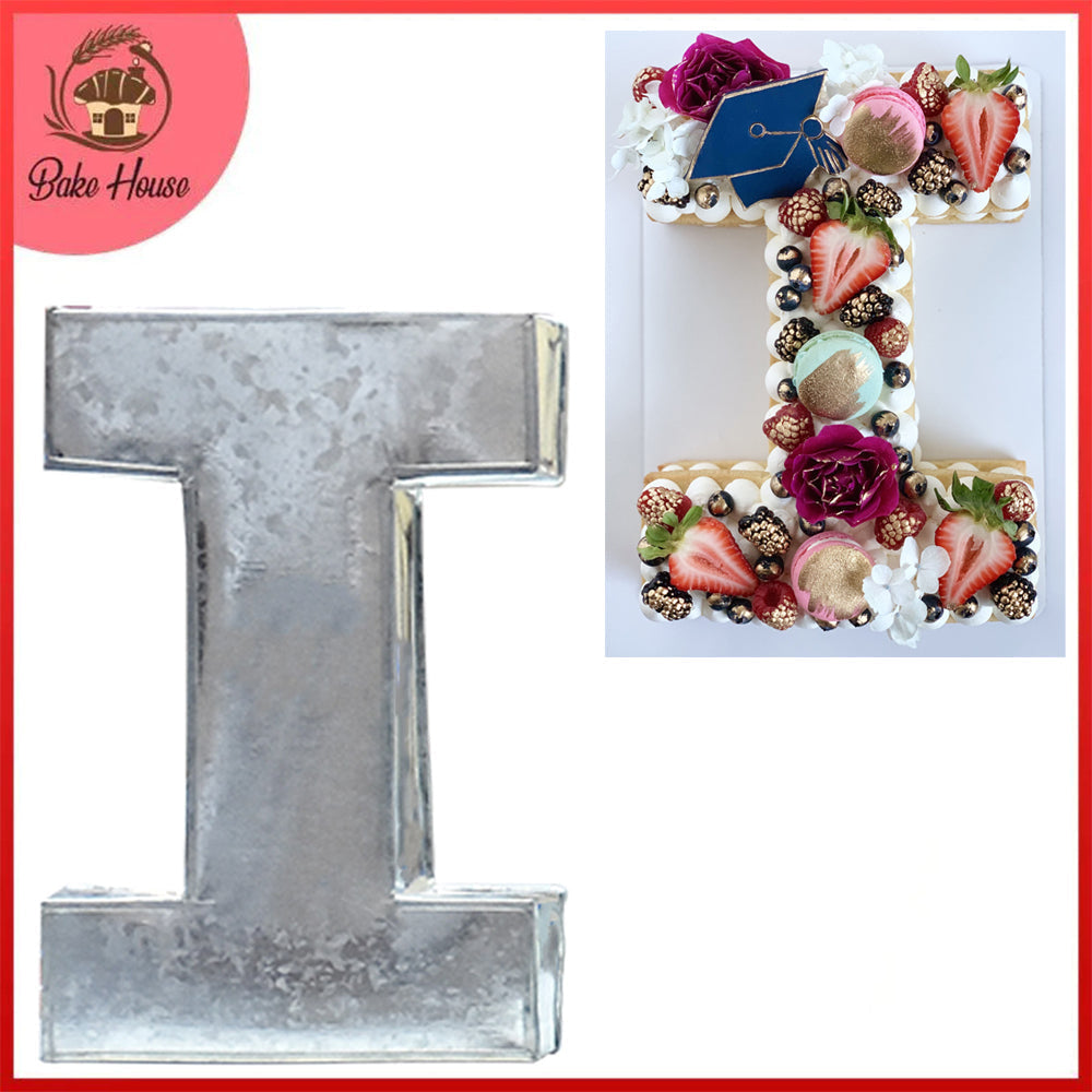 Alphabet Cake Baking Mold Silver Tin (I)