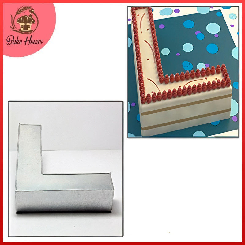 Alphabet Cake Baking Mold Silver Tin (L)