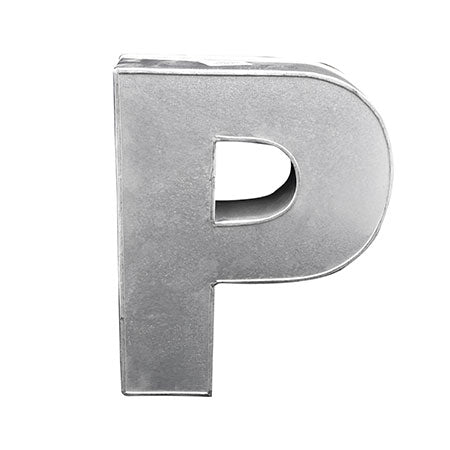 Alphabet Cake Baking Mold Silver Tin (P)