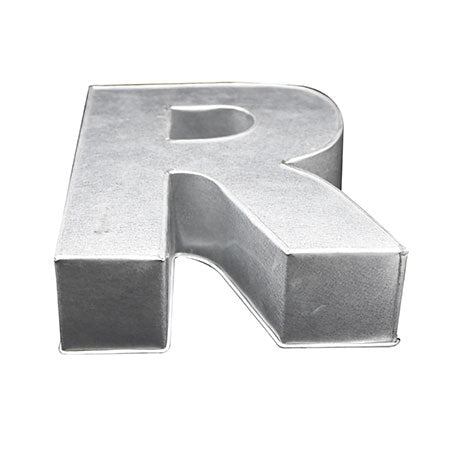 Alphabet Cake Baking Mold Silver Tin (R)