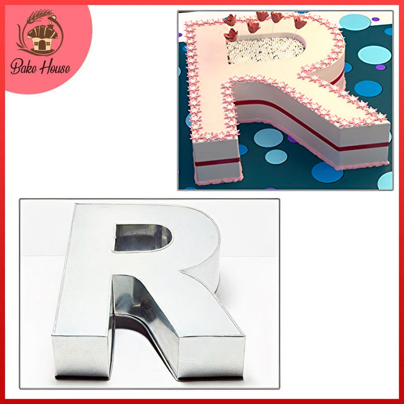 Alphabet Cake Baking Mold Silver Tin (R)