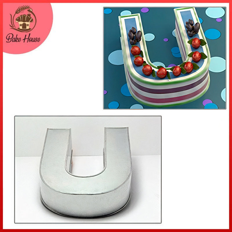 Alphabet Cake Baking Mold Silver Tin (U)