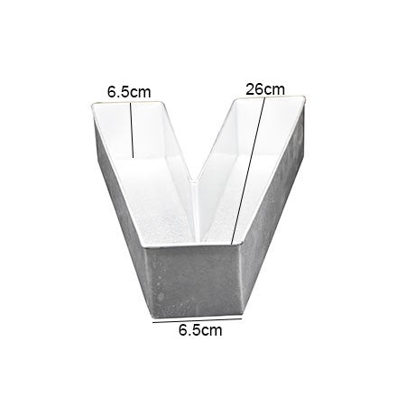 Alphabet Cake Baking Mold Silver Tin (V)