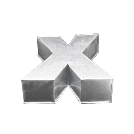 Alphabet Cake Baking Mold Silver Tin (X)