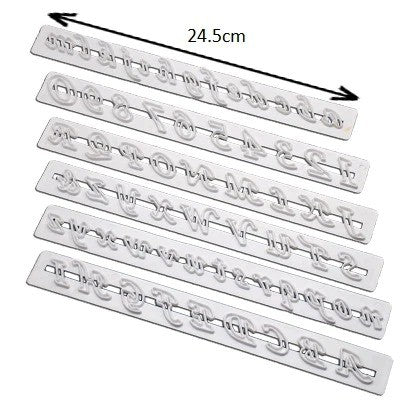 Alphabet & Number Cutters 6Pcs Set Plastic