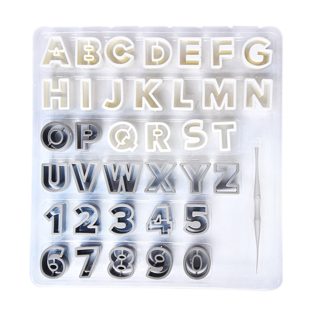 Alphabet & Number Fondant Cutter 36Pcs Set Plastic