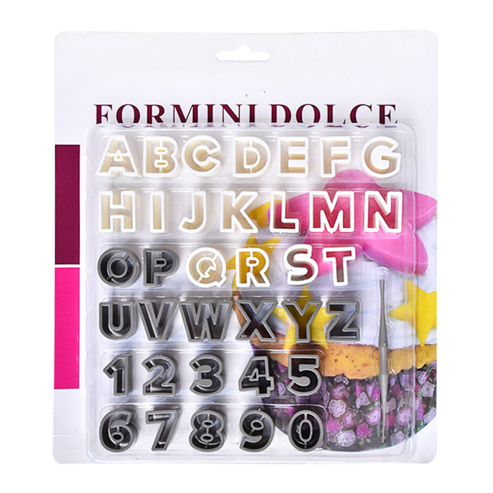 Alphabet & Number Fondant Cutter 36Pcs Set Plastic