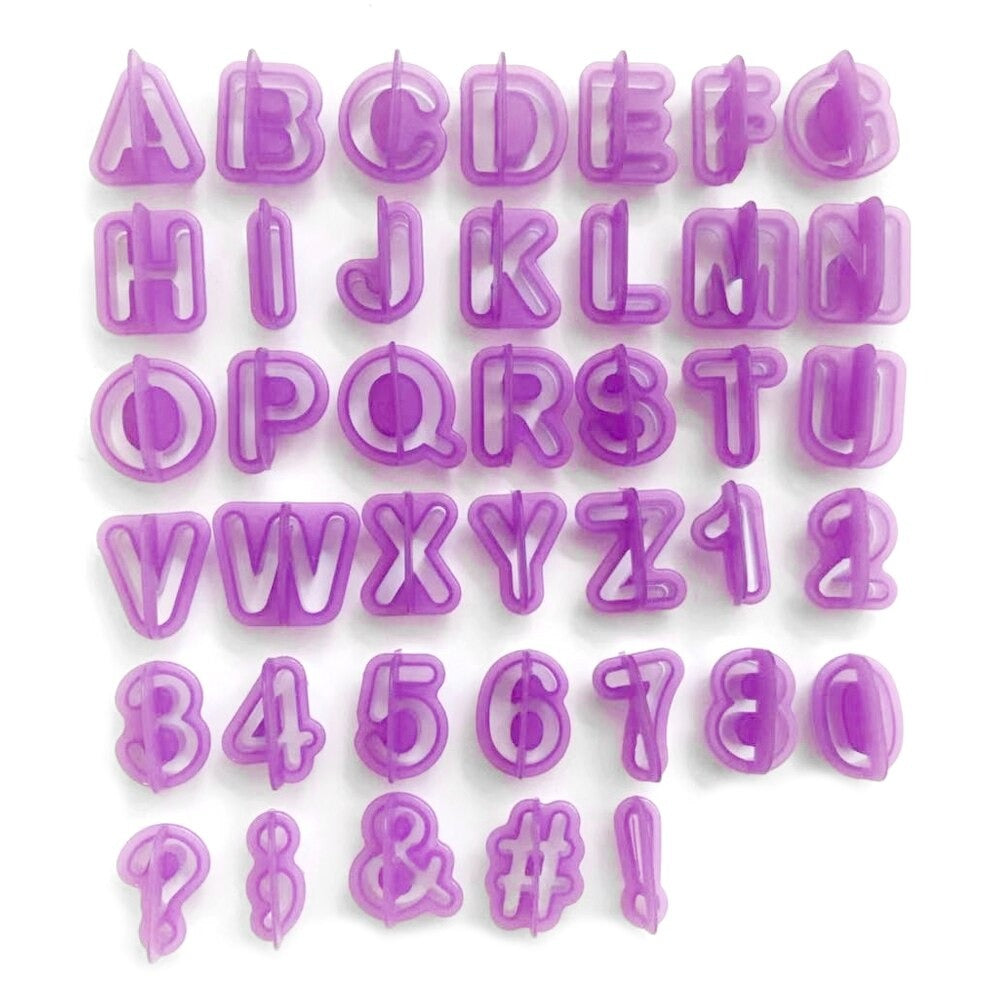 Alphabets, Numbers & Symbols Fondant Cutters 40Pcs Set Plastic