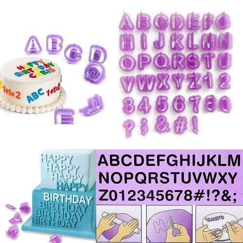 Alphabets, Numbers & Symbols Fondant Cutters 40Pcs Set Plastic