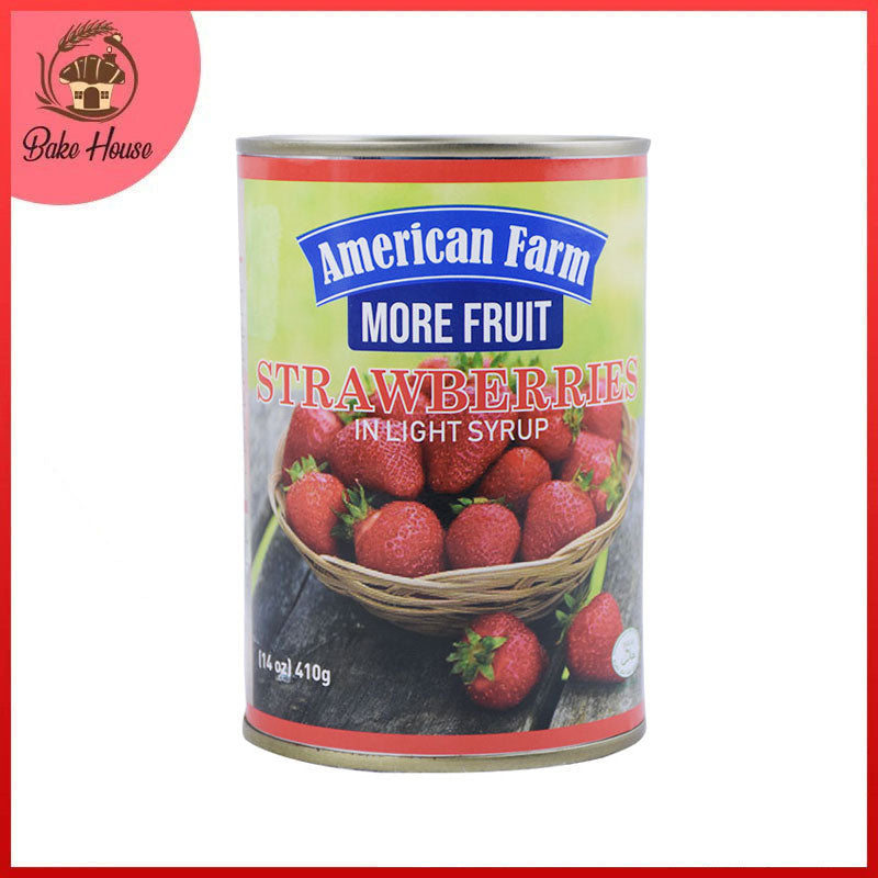 American Farm Strawberries in Light Syrup 410g