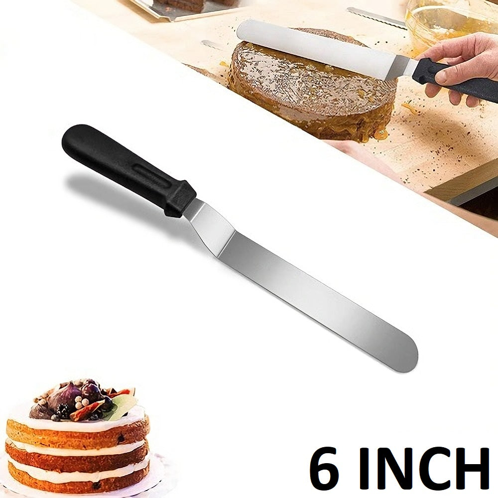 Angled Frosting Spatula Knife Stainless Steel Plastic Handle