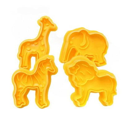Animal Fondant & Cookies Plunger Cutter 4Pcs Set