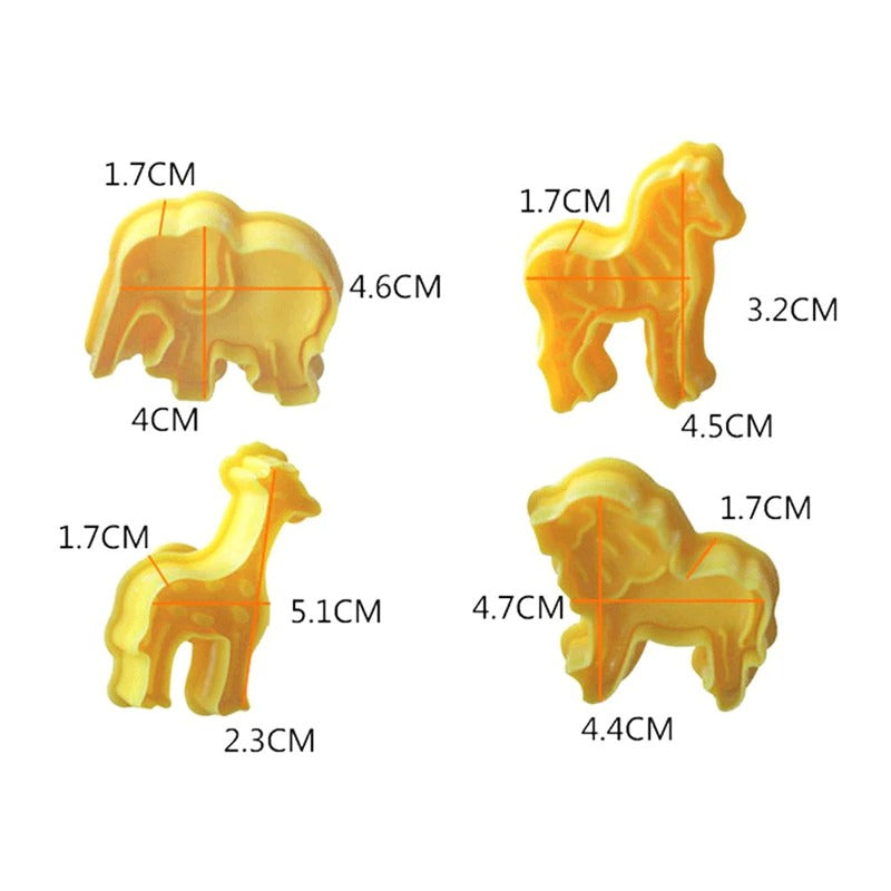 Animal Fondant & Cookies Plunger Cutter 4Pcs Set