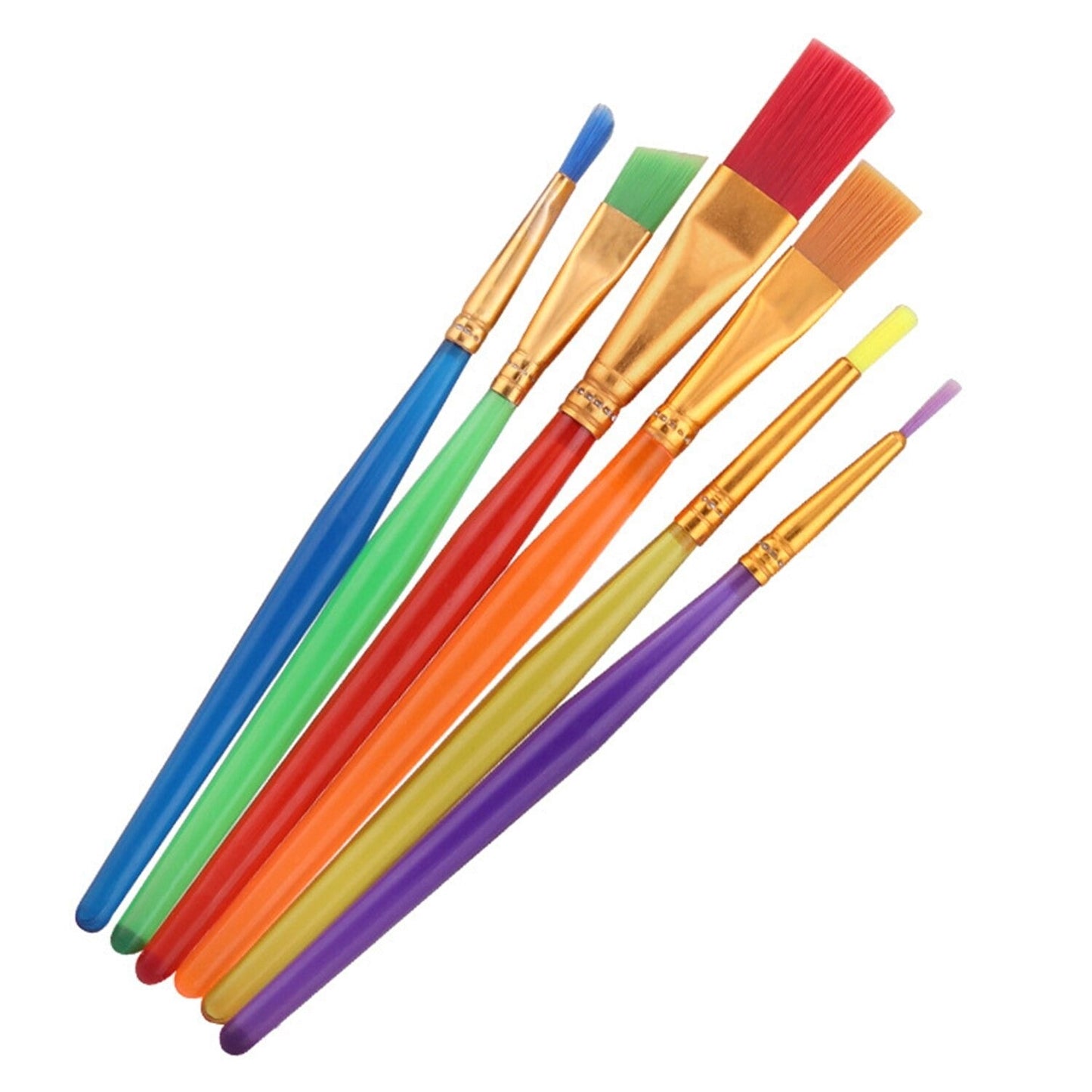Artist Cake Paint Brushes 6Pcs Set Colorful