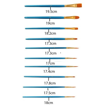 Artist Painting Brushes 10Pcs Set Plastic