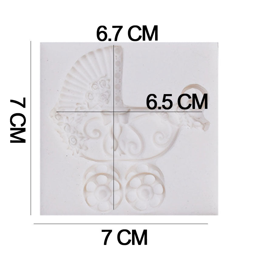 Baby Carriage Pram Silicone Fondant Mold