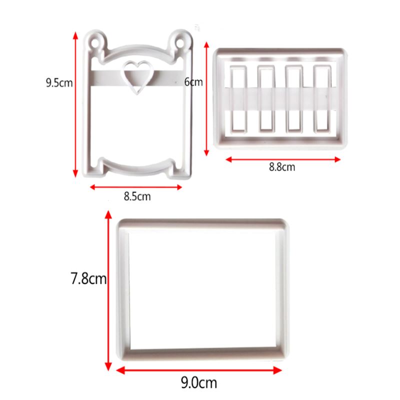Baby Cot Plastic Fondant Cutter 3Pcs Set