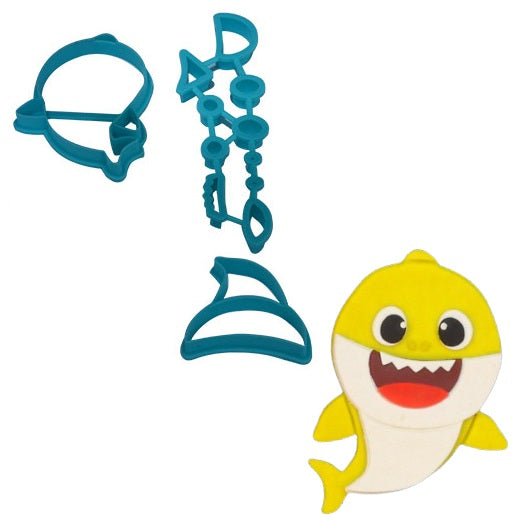 Baby Shark Fondant Cutter Set Plastic (Design 1)