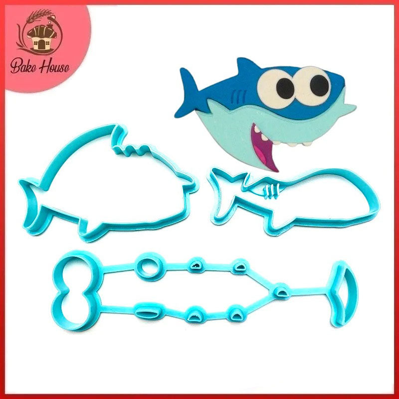 Baby Shark Fondant Cutter Set Plastic (Design 2)