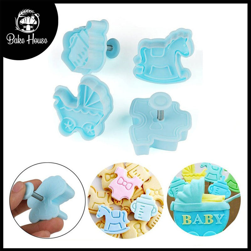 Baby Shower Fondant & Cookie Plunger Cutter 4 Pcs Set