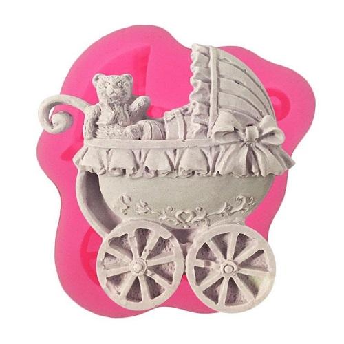Vintage Baby Stroller Silicone Fondant Mold