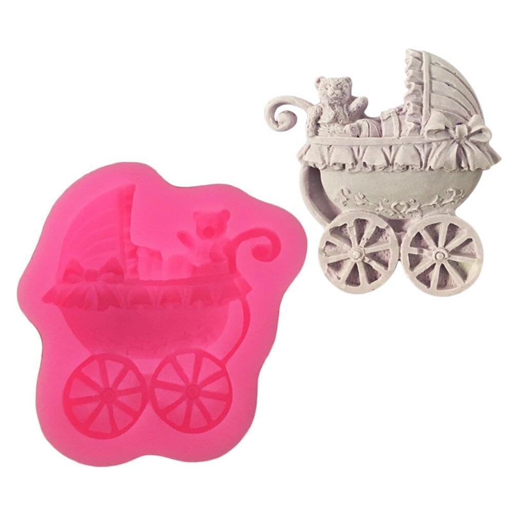 Vintage Baby Stroller Silicone Fondant Mold